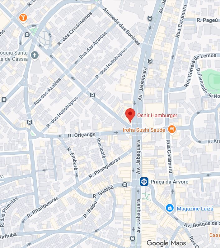 Mapa da Osnir Hamburger na Praça da Árvore